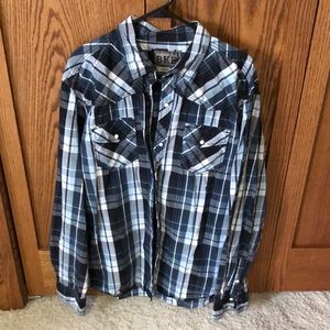 BKE Athletic fit pearl snap